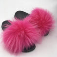 Women Fur Slippers Warm Fox Fur Slippers