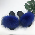 Women Fur Slippers Warm Fox Fur Slippers