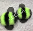 Real Fox Fur Slides Women Non-slip Slippers