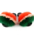 Real Fox Fur Slides Women Non-slip Slippers