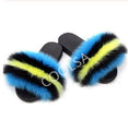 Real Fox Fur Slides Women Non-slip Slippers