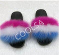 Real Fox Fur Slides Women Non-slip Slippers