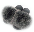 Real Fox Fur Slides Women Non-slip Slippers