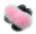 Real Fox Fur Slides Women Non-slip Slippers