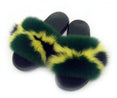 Real Fox Fur Slides Women Non-slip Slippers