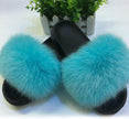 Real Fox Fur Slides Women Non-slip Slippers