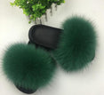 Real Fox Fur Slides Women Non-slip Slippers