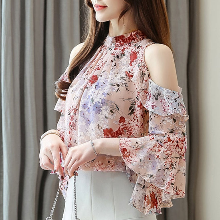 Blouse women 2020 ladies tops floral chiffon