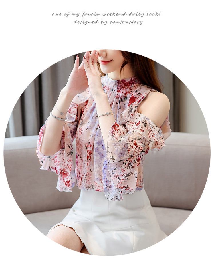 Blouse women 2020 ladies tops floral chiffon