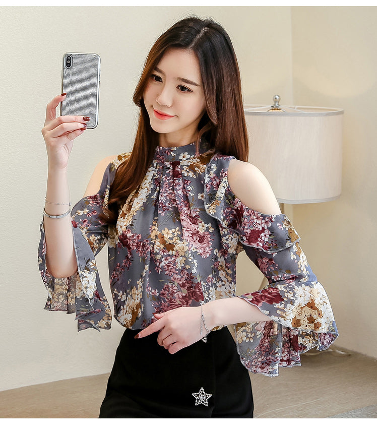 Blouse women 2020 ladies tops floral chiffon