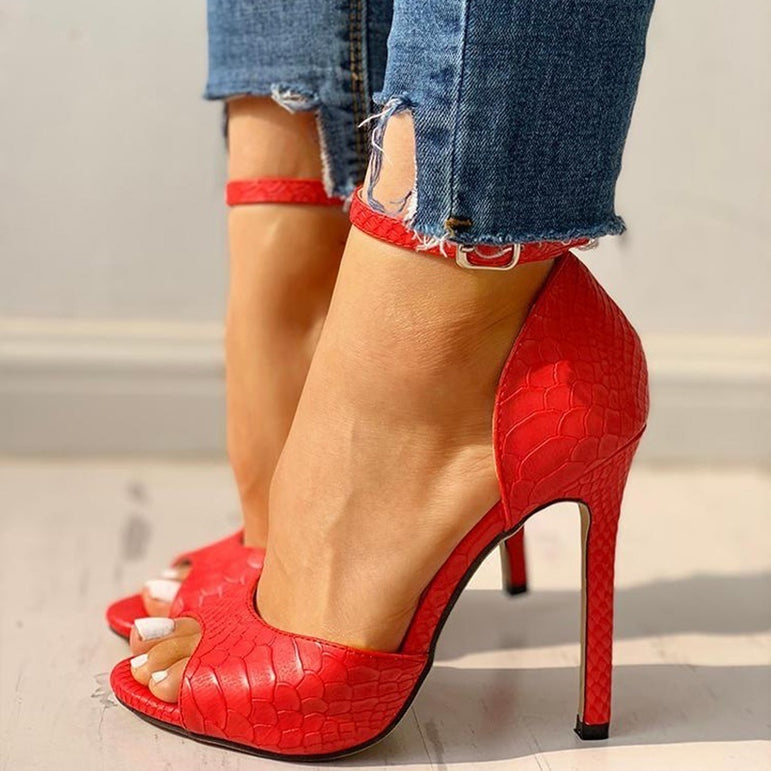 Ladies Stiletto Super Peep Toe shoes