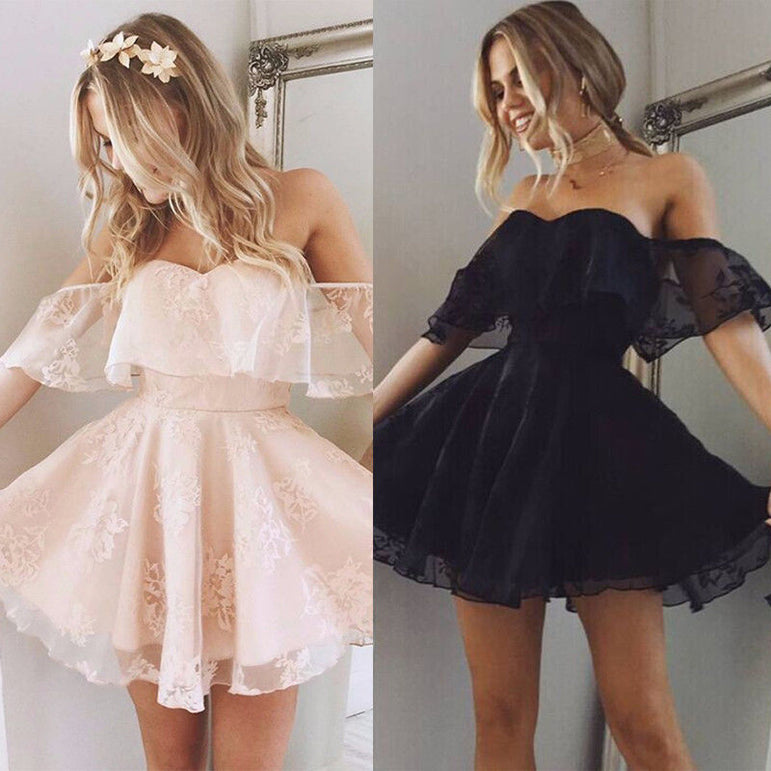 Lace Dress Summer Prom Off Shoulder Party