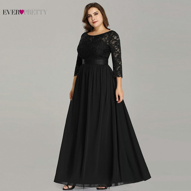 Wedding Party Dress Plus Size Elegant O Neck