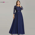 Wedding Party Dress Plus Size Elegant O Neck