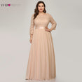 Wedding Party Dress Plus Size Elegant O Neck