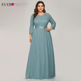 Wedding Party Dress Plus Size Elegant O Neck