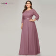 Wedding Party Dress Plus Size Elegant O Neck