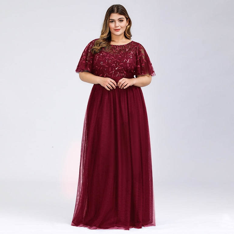 Plus Size Sequined Evening Dresses Long