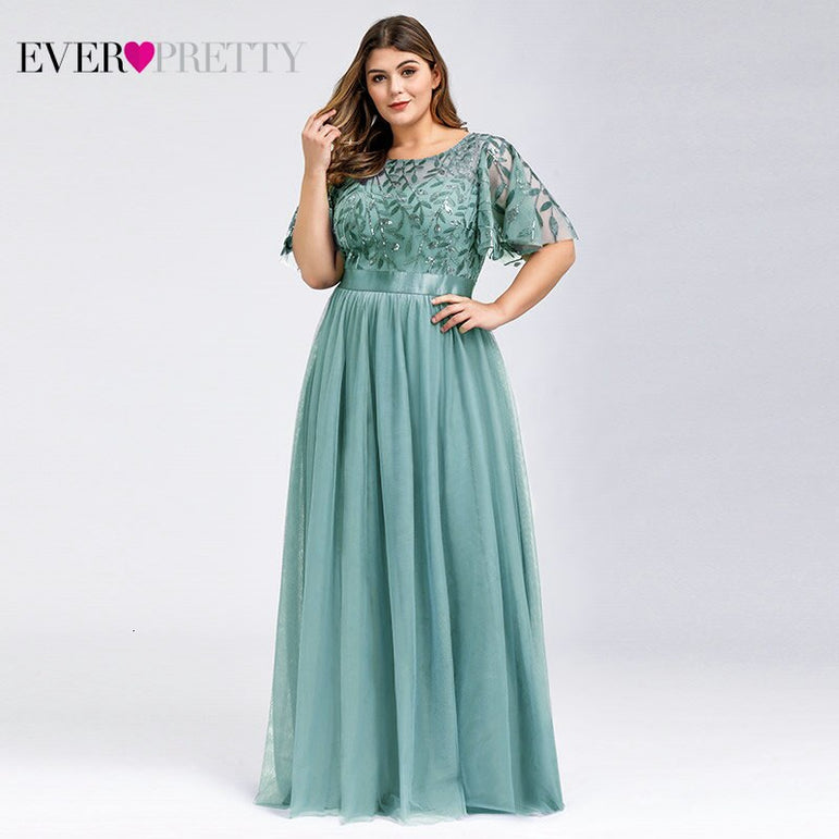 Plus Size Sequined Evening Dresses Long