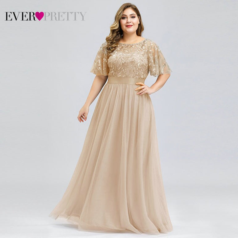 Plus Size Sequined Evening Dresses Long