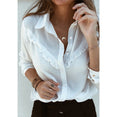 Women Long Sleeve Ruffles White shirt