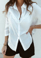 Women Long Sleeve Ruffles White shirt