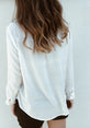 Women Long Sleeve Ruffles White shirt