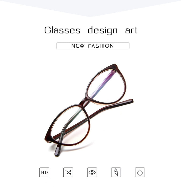 Cat eye frame clear lens eyeglasses