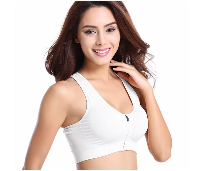 Zipper Push Up Sports Bras