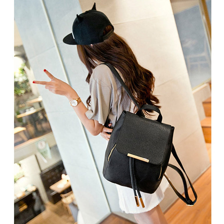 Backpack Women Pu Leather Female