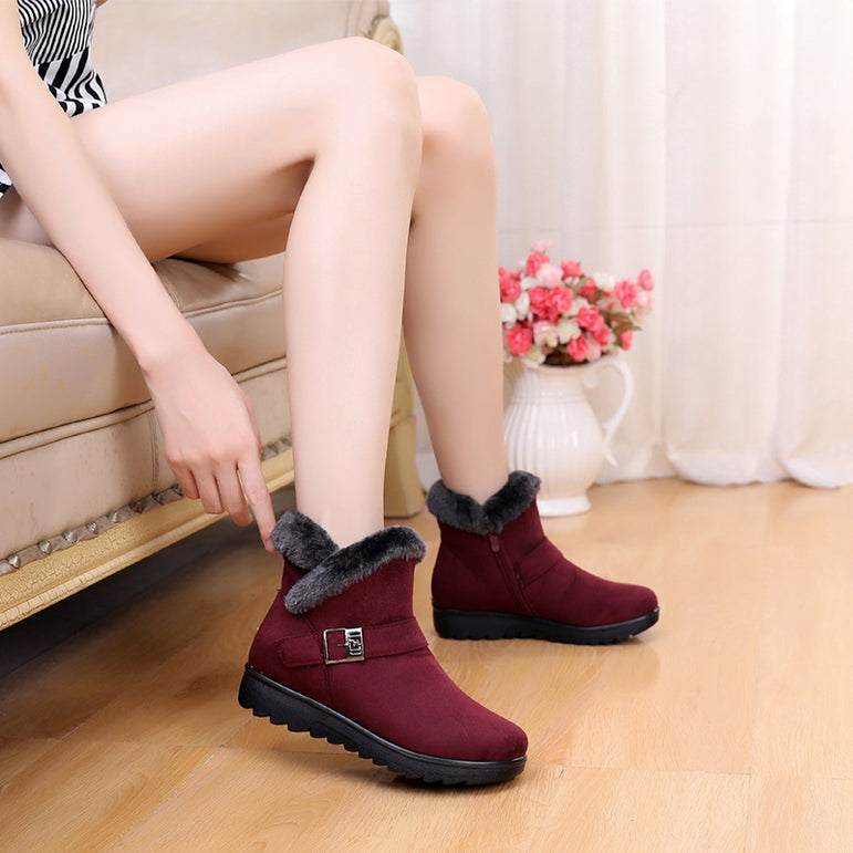 Short Fur Plush Winter Ankle Boot