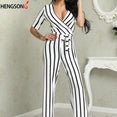 Summer Deep V Neck Sashes Jumpsuit