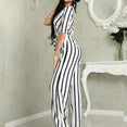 Summer Deep V Neck Sashes Jumpsuit