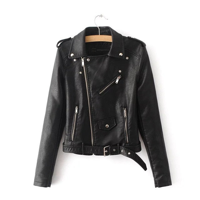 New Short Faux Soft Leather Jacket Zipper