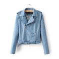 New Short Faux Soft Leather Jacket Zipper