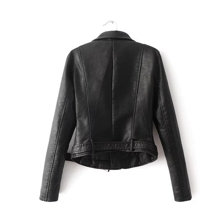 New Short Faux Soft Leather Jacket Zipper