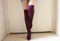 Flock Leather Women Over The Knee Boots