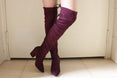 Flock Leather Women Over The Knee Boots