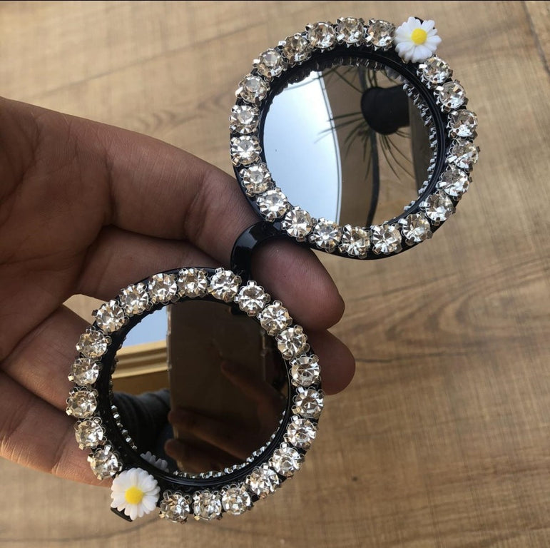 Crystal Diamond Handmade Round Sunglasses