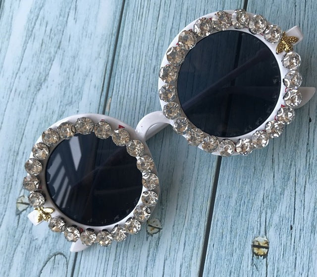 Crystal Diamond Handmade Round Sunglasses