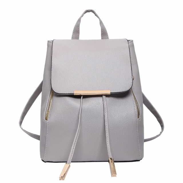 Backpack Women Pu Leather Female