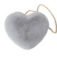 Heart Shaped Faux Fur Crossbodyr Bag