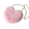 Heart Shaped Faux Fur Crossbodyr Bag