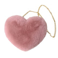 Heart Shaped Faux Fur Crossbodyr Bag