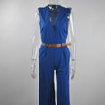 Women high waist v-neck wide jumpsuits