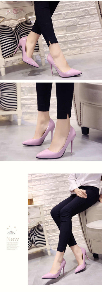 Pointed Toe Patent Leather Pumps