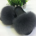 Hot Fur Slippers Women Fox Home Fluffy Sliders