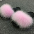 Hot Fur Slippers Women Fox Home Fluffy Sliders