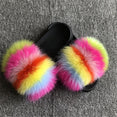 Hot Fur Slippers Women Fox Home Fluffy Sliders