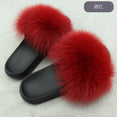 Hot Fur Slippers Women Fox Home Fluffy Sliders